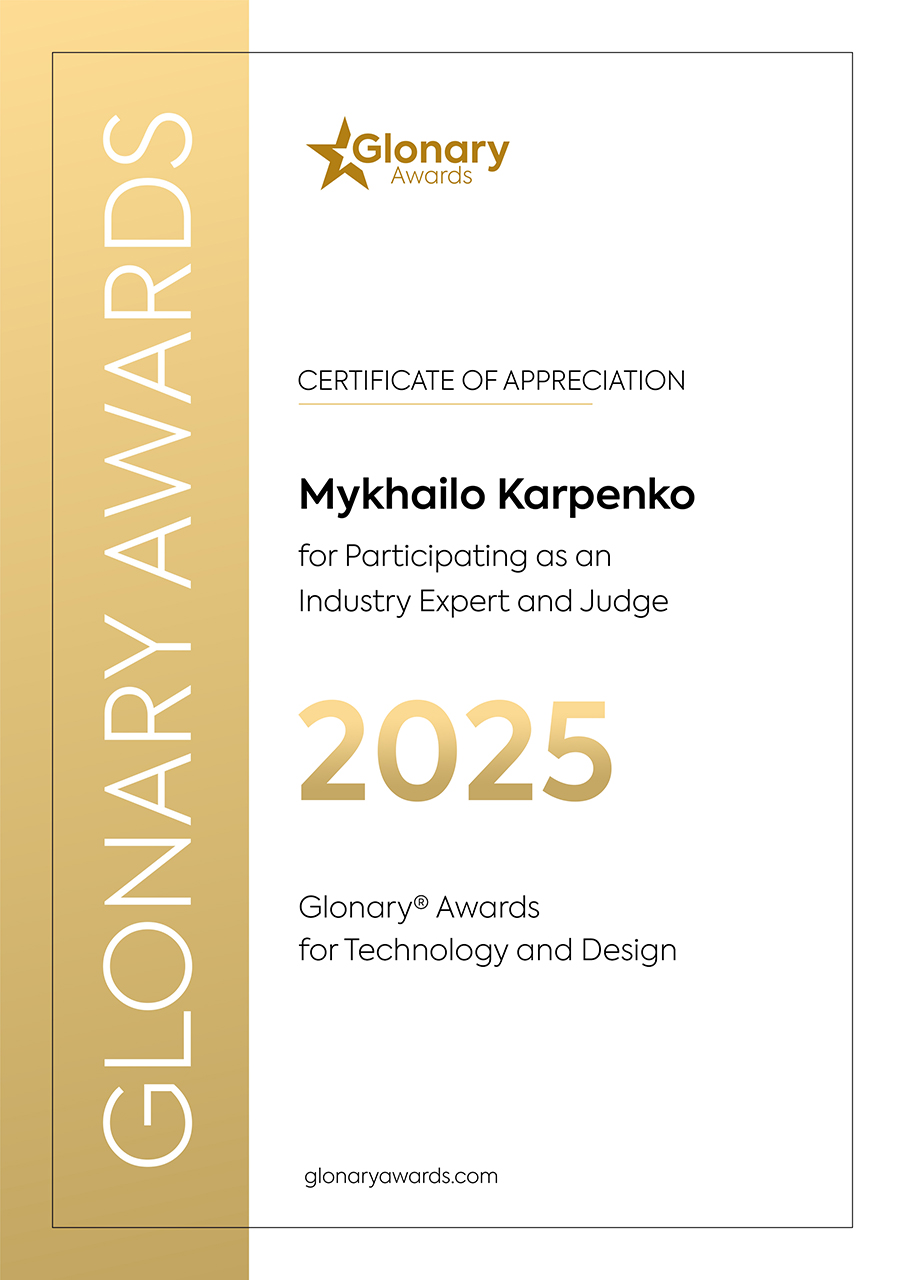 Glonary Awards 2025 The Premier Global Business Recognition Judge 017 Mykhailo Ka 