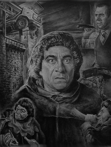 Пришельцы, коридоры времени, Жакуй пройдоха, рисунки графикой, Кристиан Клавье, нарисовать рисунок, портреты актеров, купить картину, рисунки, графика рисунки, горы, ночь, волны, романтика, рисунки карандашом, красивые рисунки, творчество, картины художников, графика купить, красивые картины, комедия, картины