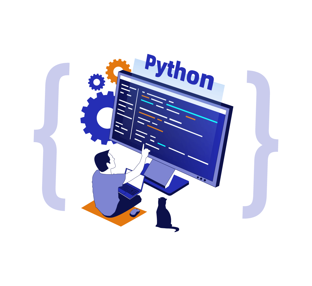 Иллюстрация для курсов изучения языка программирования - Python-2