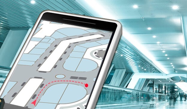 Схема использования онлайн навигации в здании