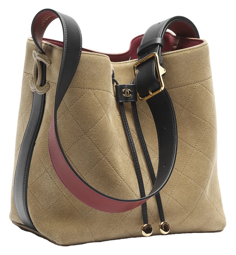 Chanel Suede Bicolor Bucket