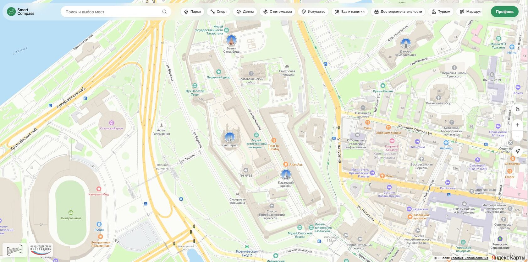Интерактивная карта Smart Compass