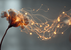 Энергетические потоки вокруг цветка — изображение для исполнения желаний