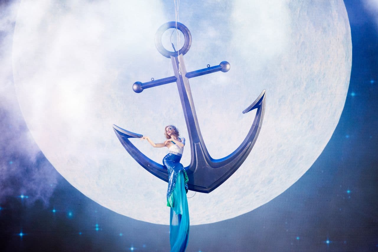 декорации, якорь, русалка, воздушная гимнастка