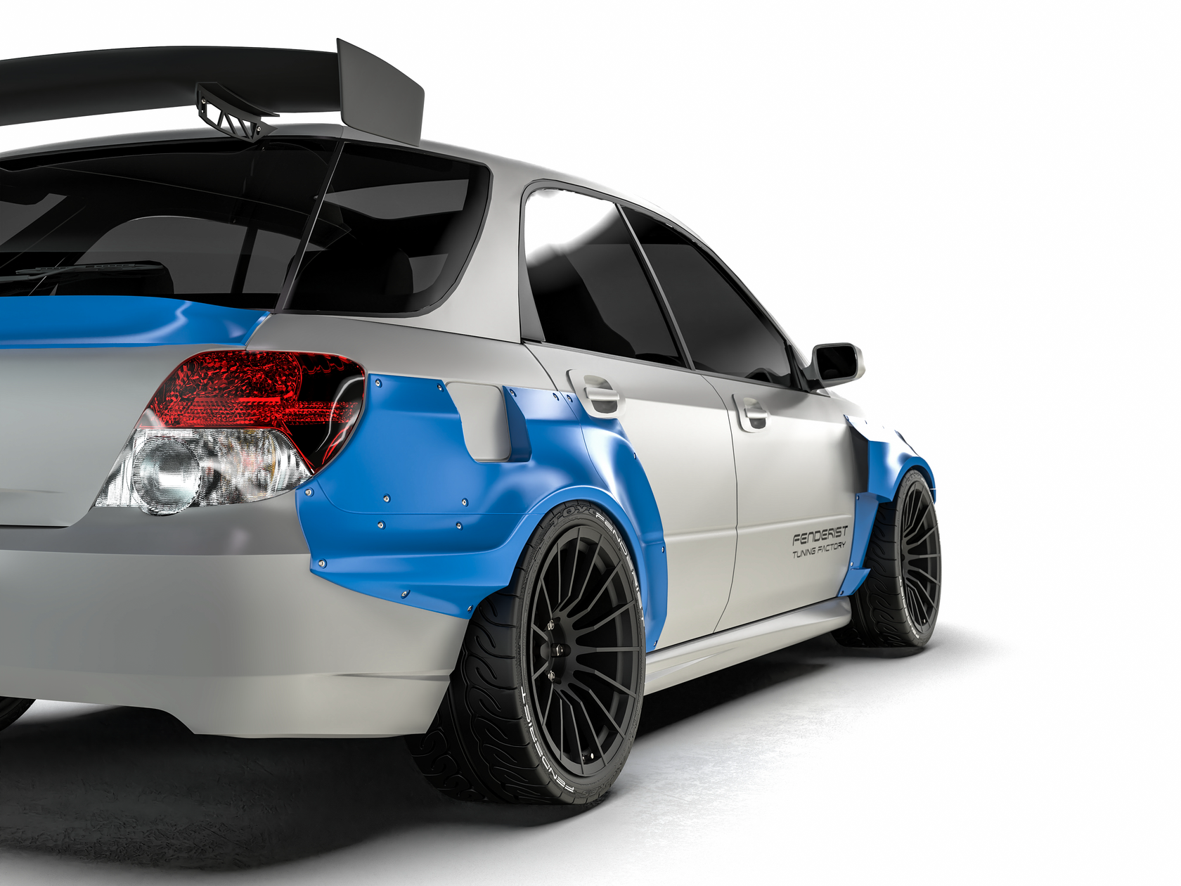 thumbnail image 2 of JDM Rocketbunny Style Fender Flares Kit For Subaru Impreza 02–07 – Fiberglass, White Gelcoat (8pcs) 2 of 6