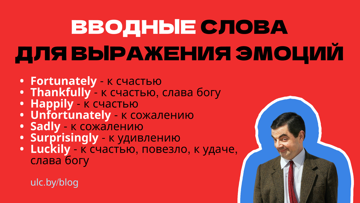 Вводные слова в английском языке | 30+ слов с переводом