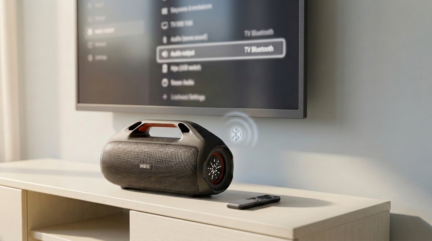 Сопряжение Bluetooth-колонки MEG с телевизором