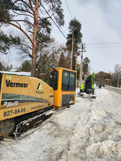 Горизонтально-направленное бурение при подключении отопления частного дома в Москве.