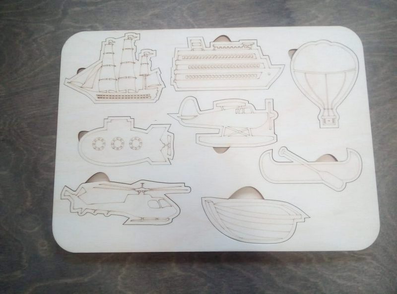 Пазл водный и воздушный транспорт​ из фанеры