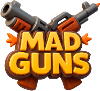 Mad Guns game logo cartoon shooter online