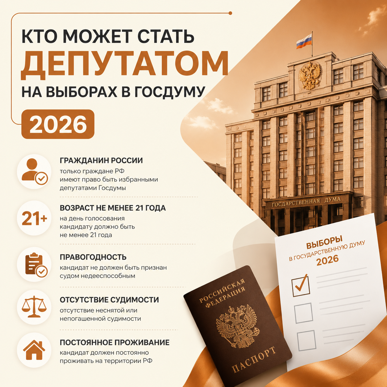 Кто может стать депутатом на выборах 2026?