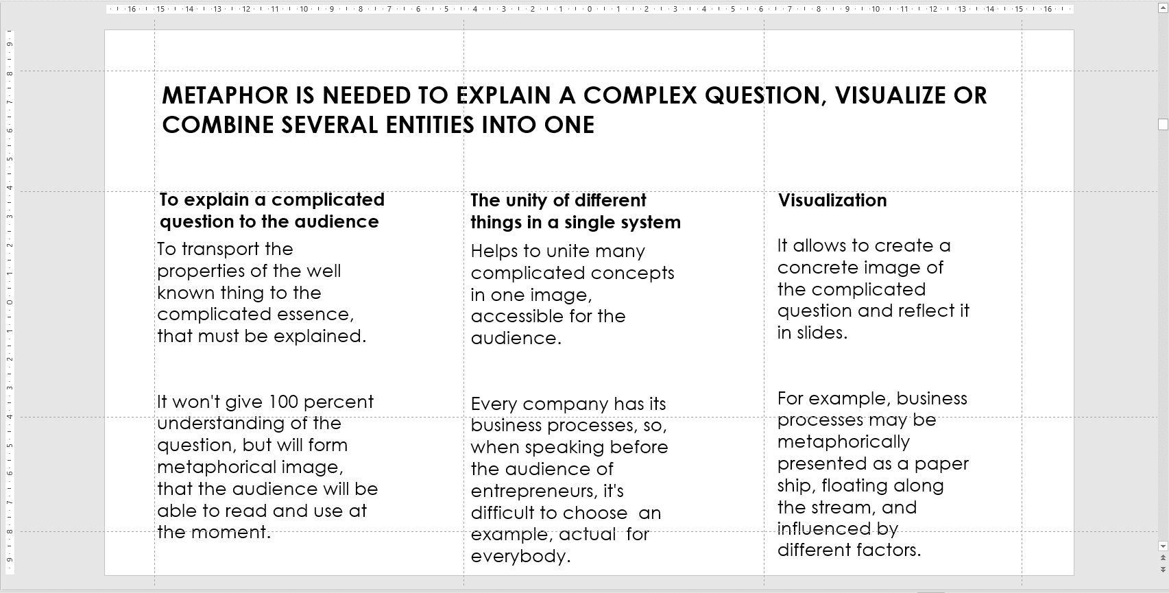  Added a grid and guides to the previous slide, aligned to it