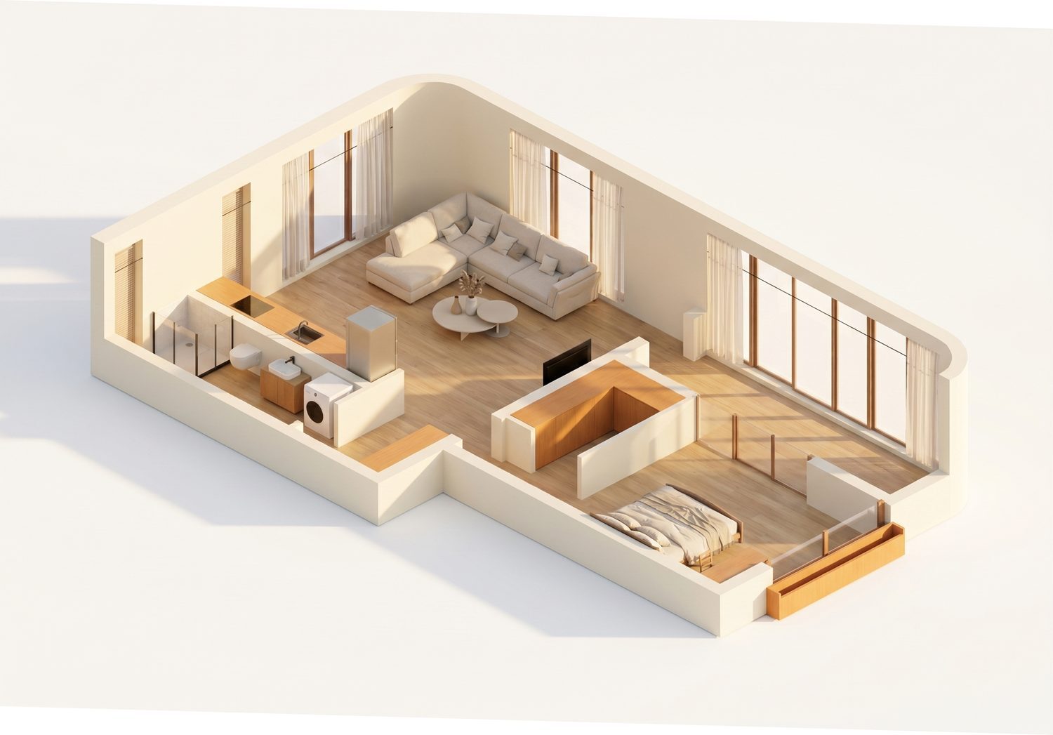 Floor plan One-bedroom apartment 64.5 m², Layout B – Zen Gardens, Bar