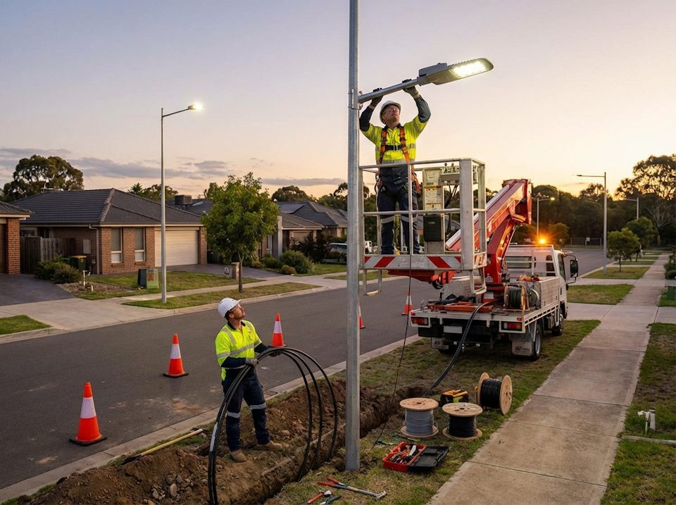 Монтаж наружного освещения