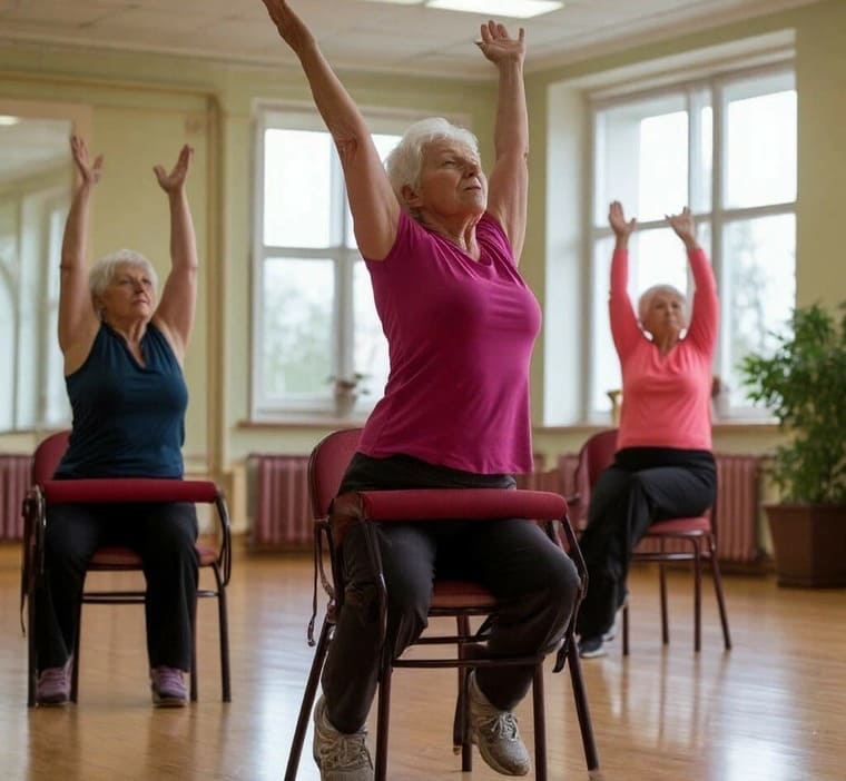Гимнастика на стульчиках в Центре «Ломоносовец»: доступное движение для здоровья и уверенности