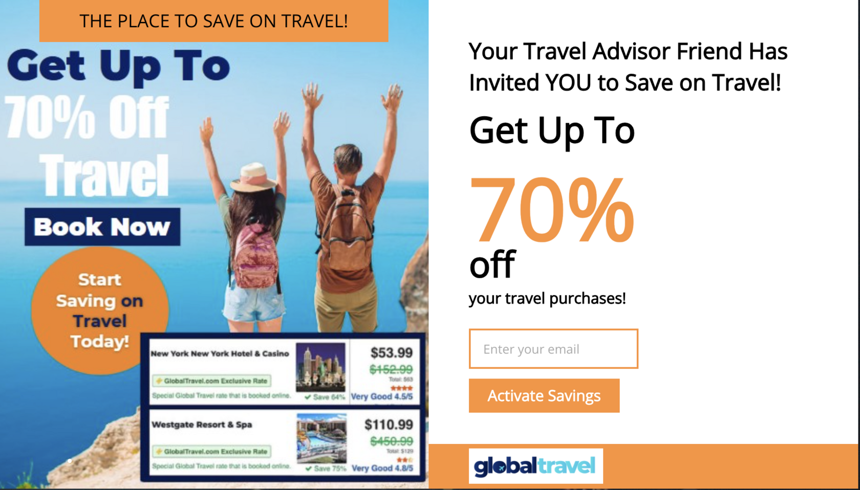 Travel Referral Landing Page