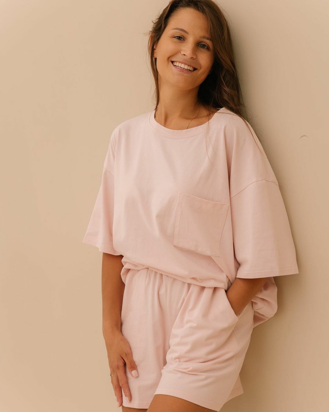 розовая пижама для мамы и ребенка