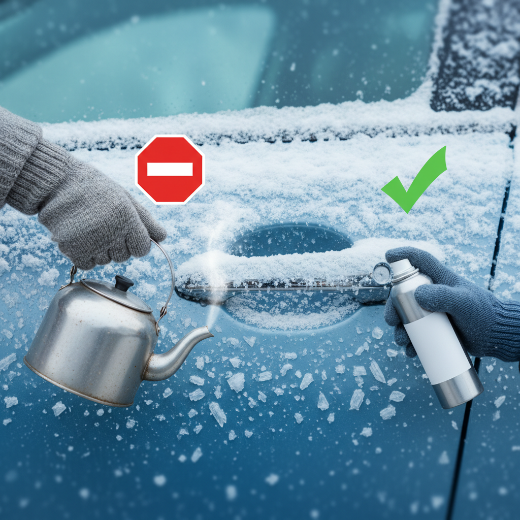 Оставьте кипяток для чая. Используйте специальные размораживатели замков или смазки.