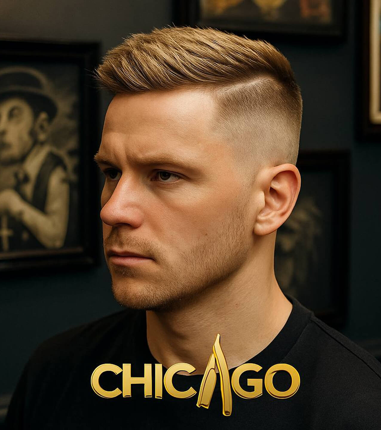 Стрижка Textured Fade Crop — барбершоп CHICAGO, Екатеринбург