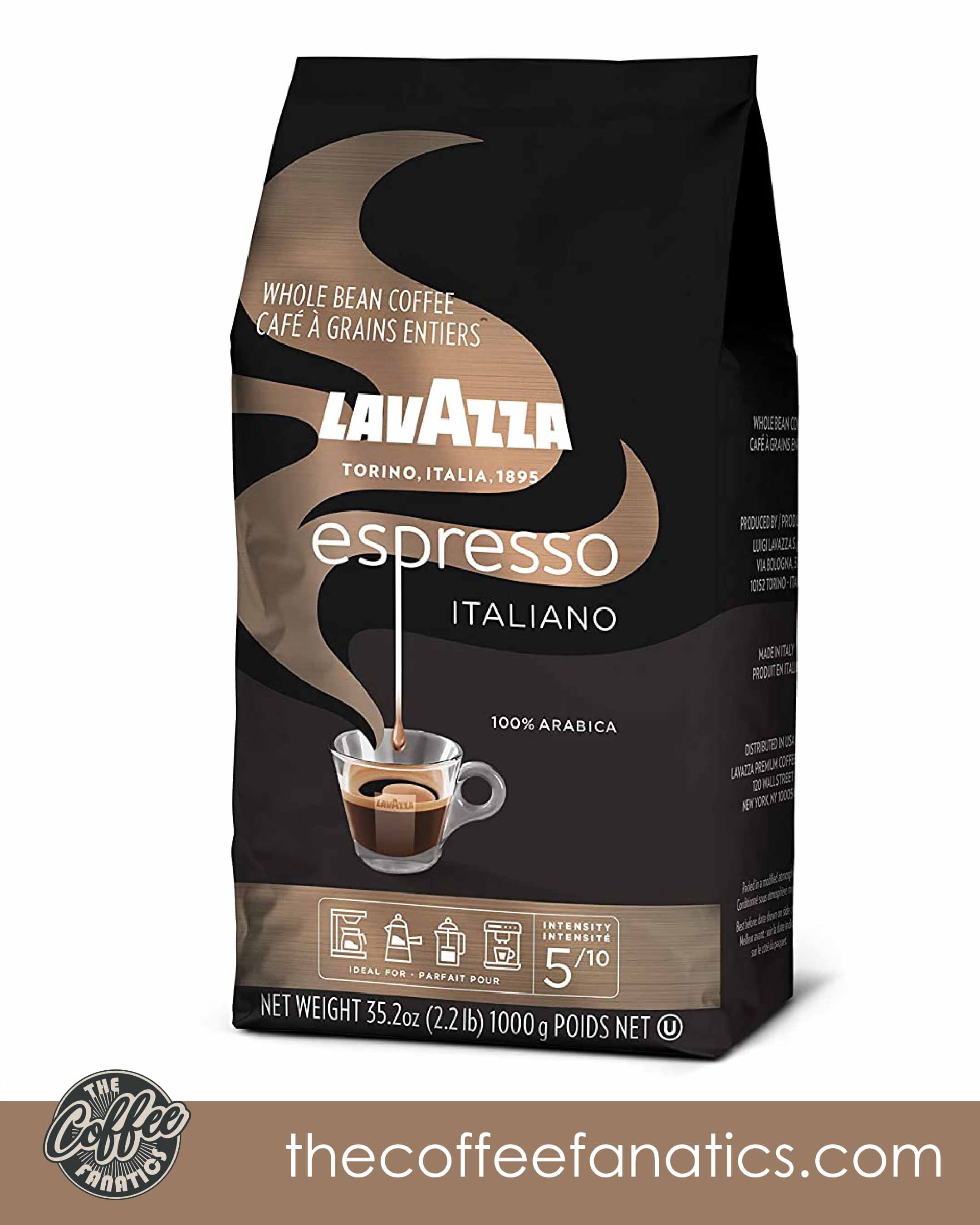 Lavazza Qualita Oro Whole Bean Coffee Blend Medium Roast 2.2-LB, 2.2 LB –  Italy Best Coffee