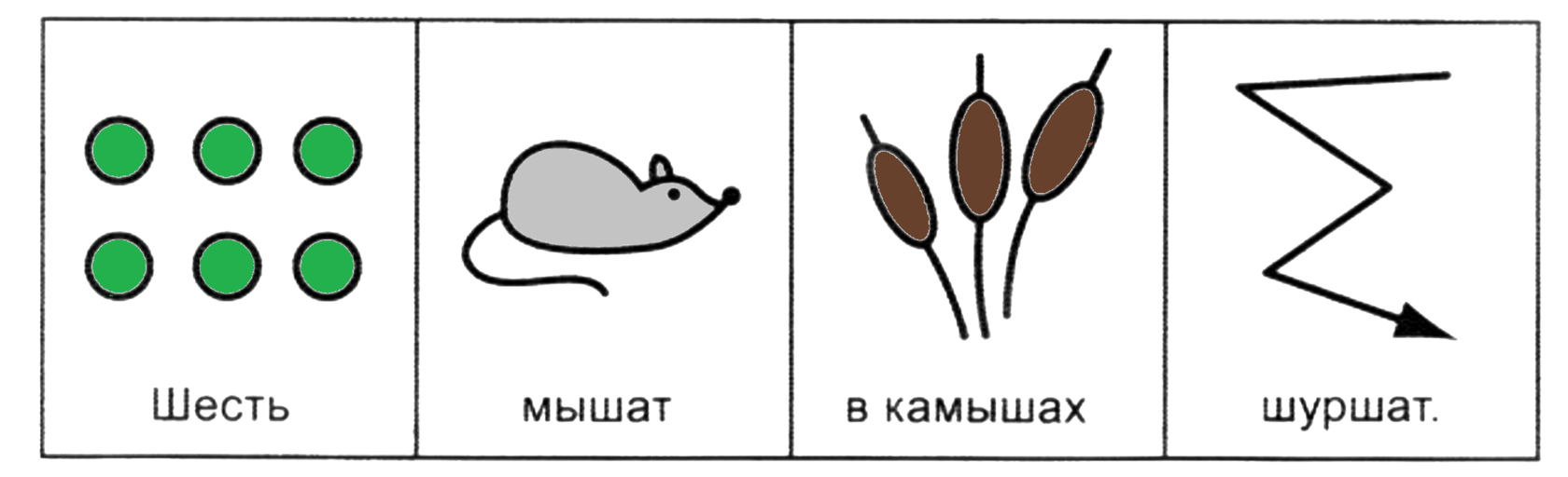 Нарисовать рисунок к скороговорке шесть мышат в камышах шуршат