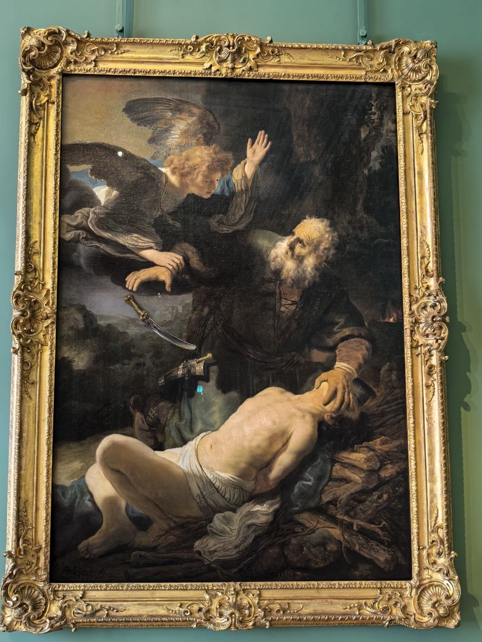 Рембрандт Харменс ван Рейн (1606–1669). «Жертвоприношение Авраама». 1635. Поступление 1779, собрание лорда Р. Уолпола, замок Хоутон-Холл. Инв. ГЭ-727