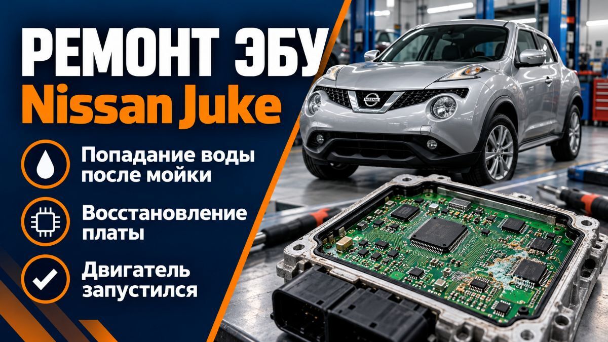 Ремонт ЭБУ Nissan Juke после мойки двигателя — восстановление платы