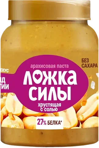 Арахисовая паста Ложка силы Хрустящая с солью