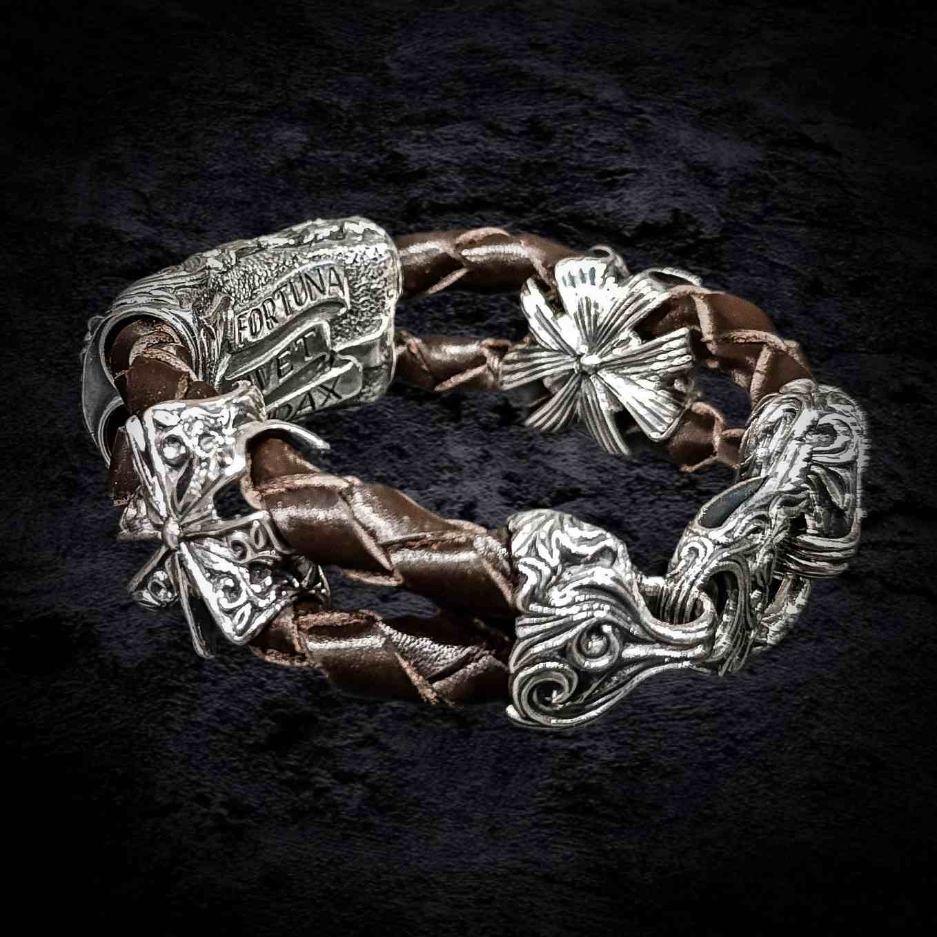 мужской браслет из серебра, браслет для мужчины, серебряный браслет.