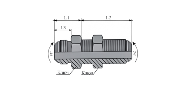 Адаптеры Ш-Ш переборочные удлиненные с к/г JIC