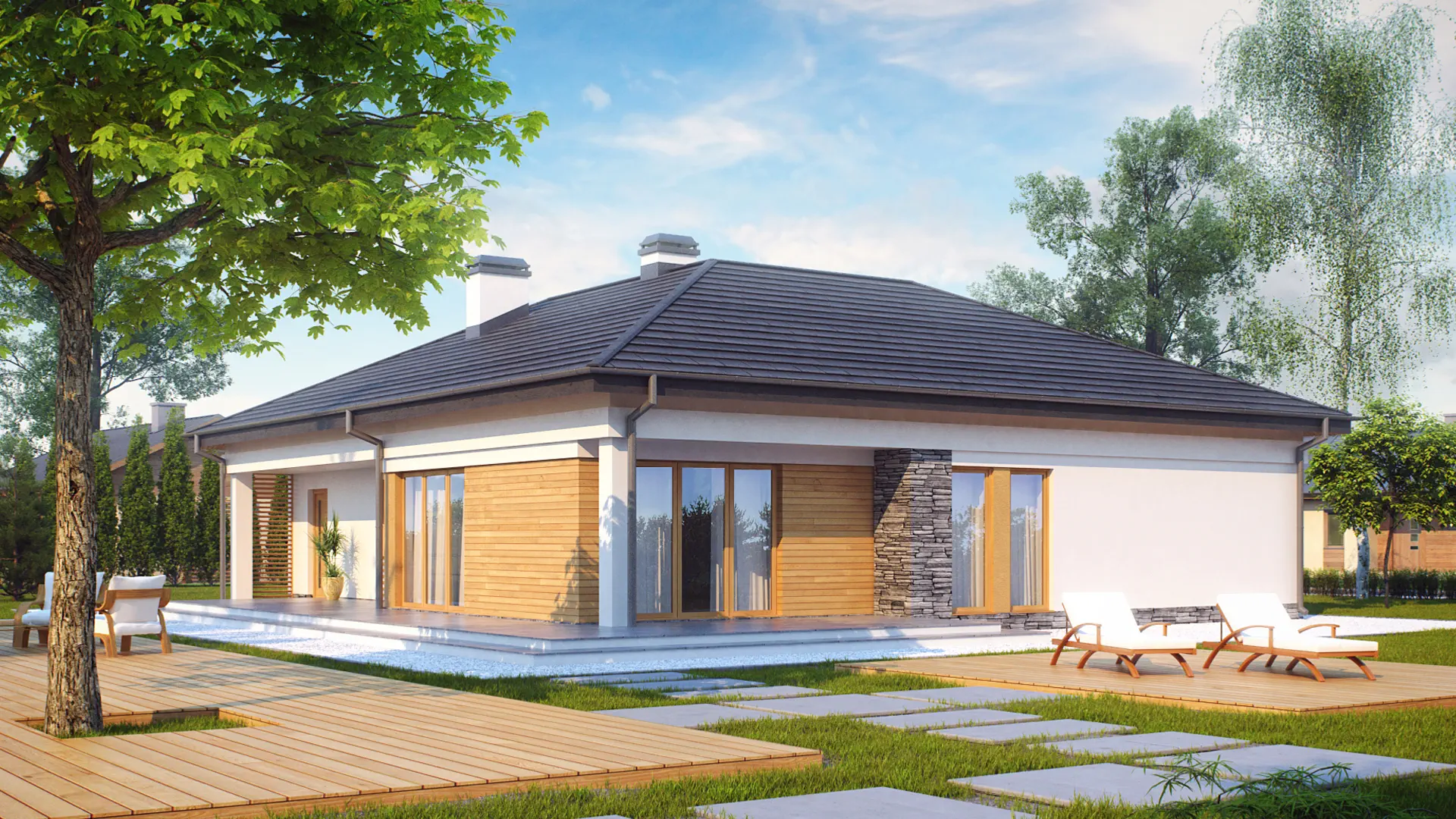Фасад проекта частного дома 150 м² AURUM