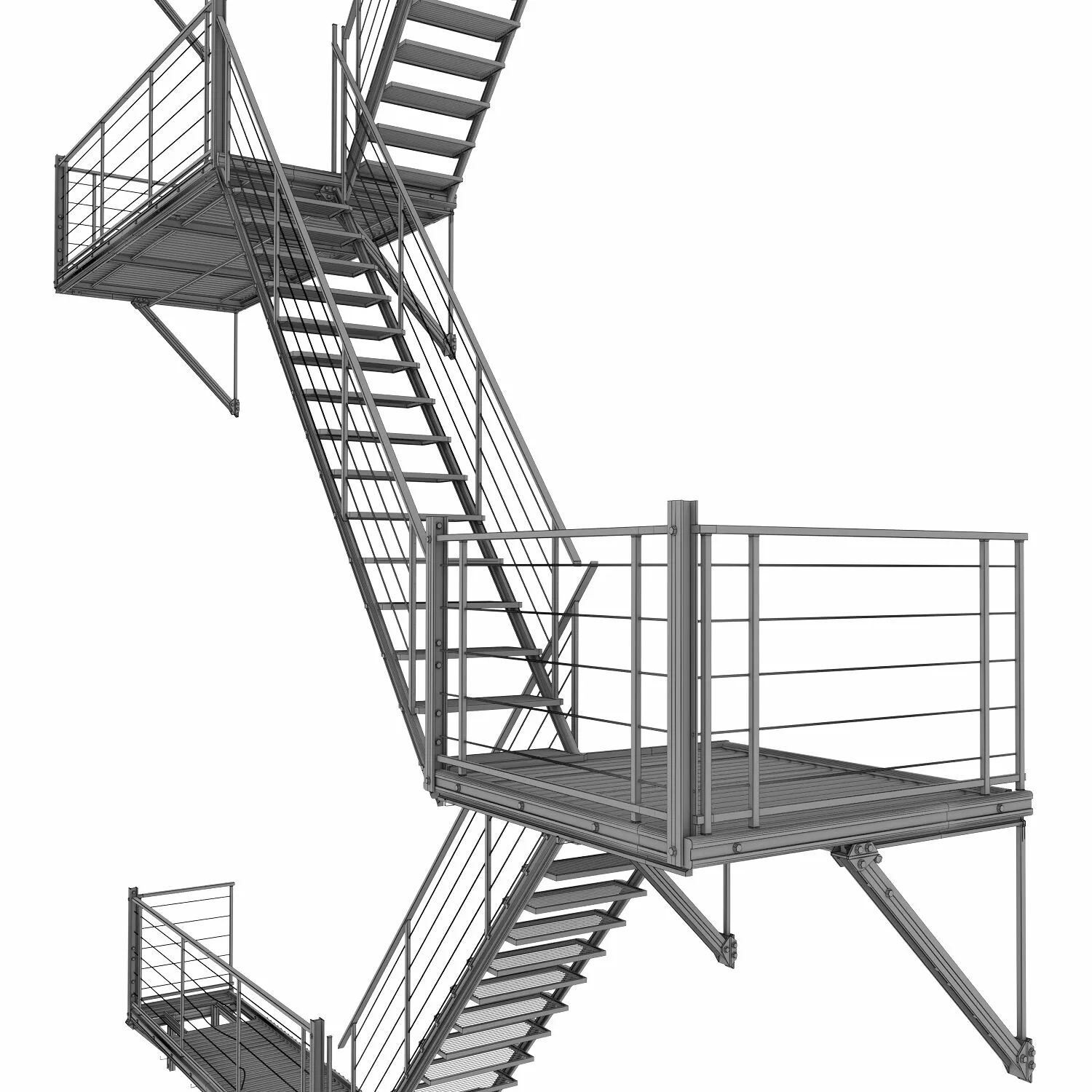 Наружная лестница 3 типа