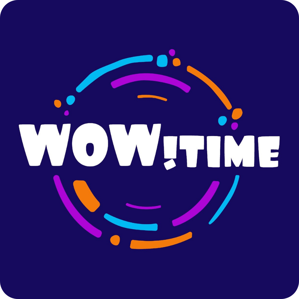 Лого детского интерактивного пространства wow-time