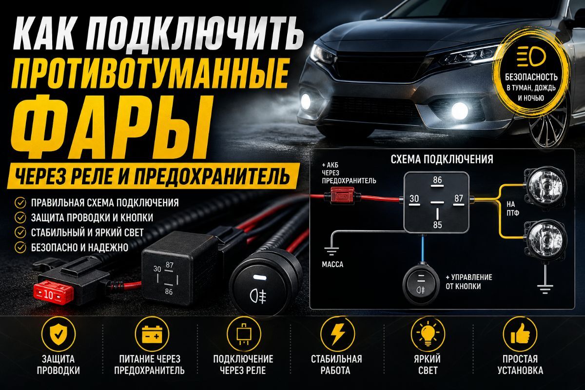 Как подключить противотуманные фары