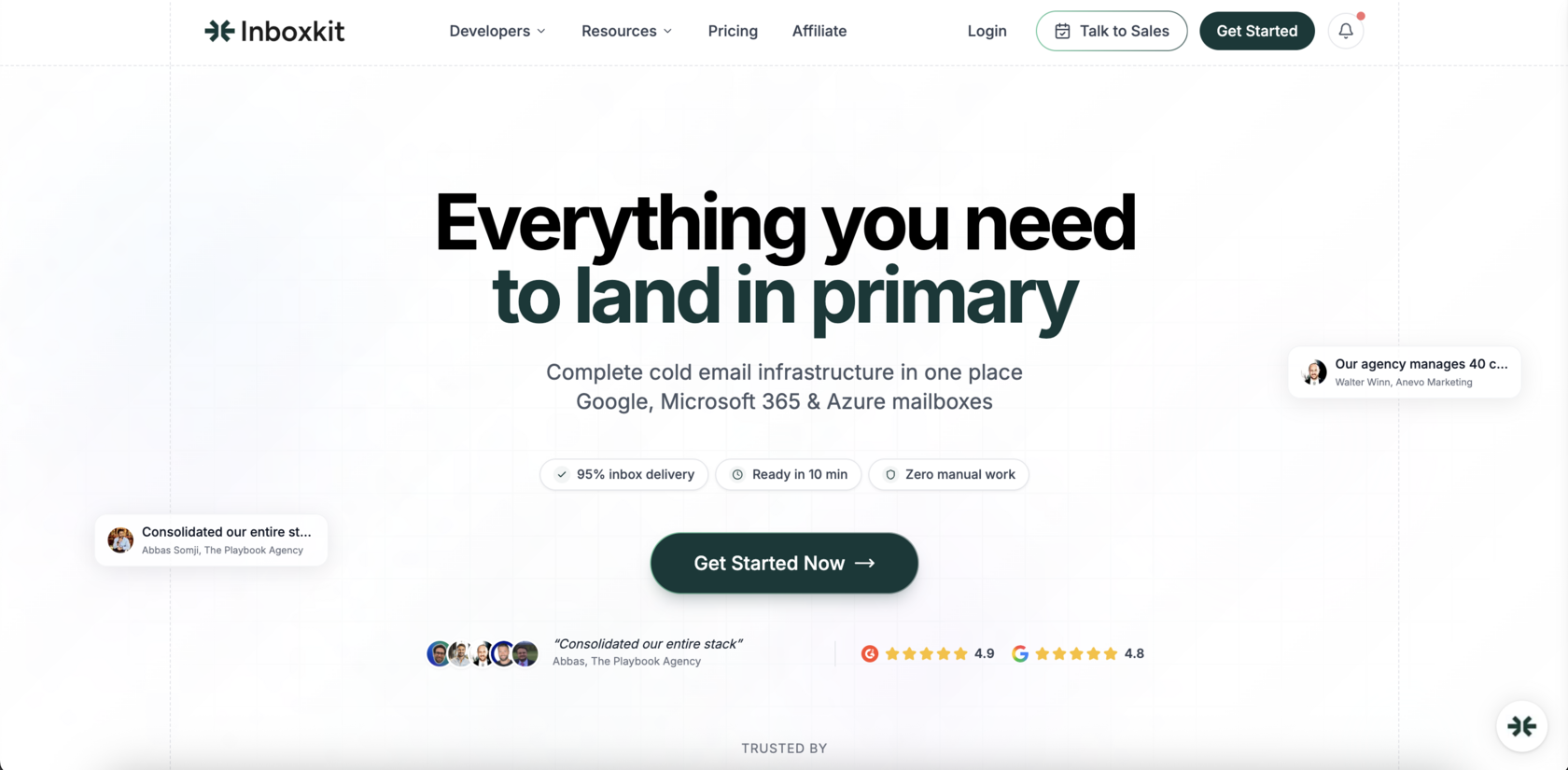 Inboxkit main page screenshot