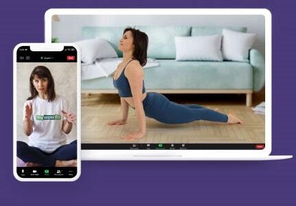 Woman practicing posture improvement routine with online trainer