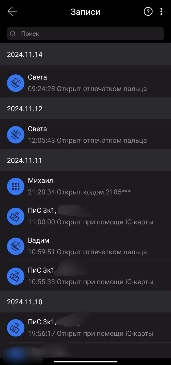 Журнал входов в квартиру