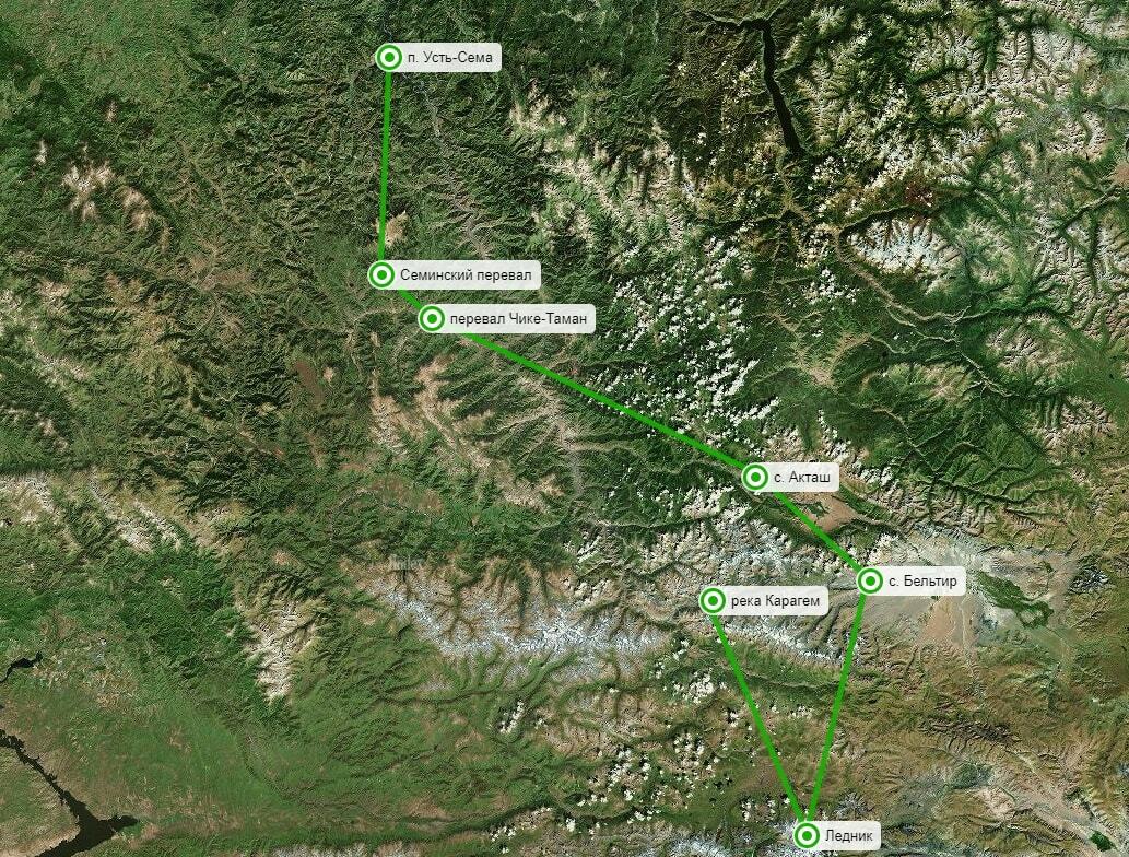 Карта алтая семинского перевала