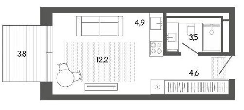 Планировка 29,26 м²