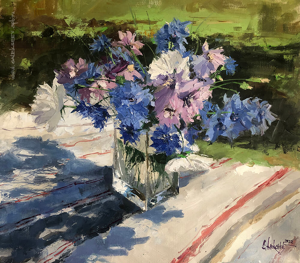 The summer bouquet. 2022. Oil on canvas, 60x70 cm