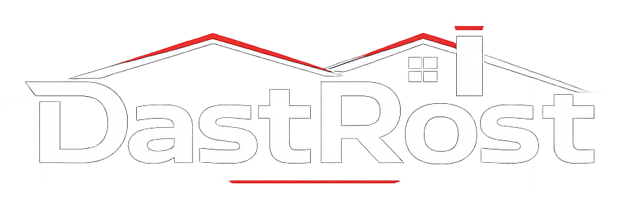 Логотип агентства DastRost — цифровой отдел продаж для застройщиков. Символ роста, контроля и партнёрства в строительстве: красный акцент на результате, графитовая структура, силуэт дома как знак мечты клиента.