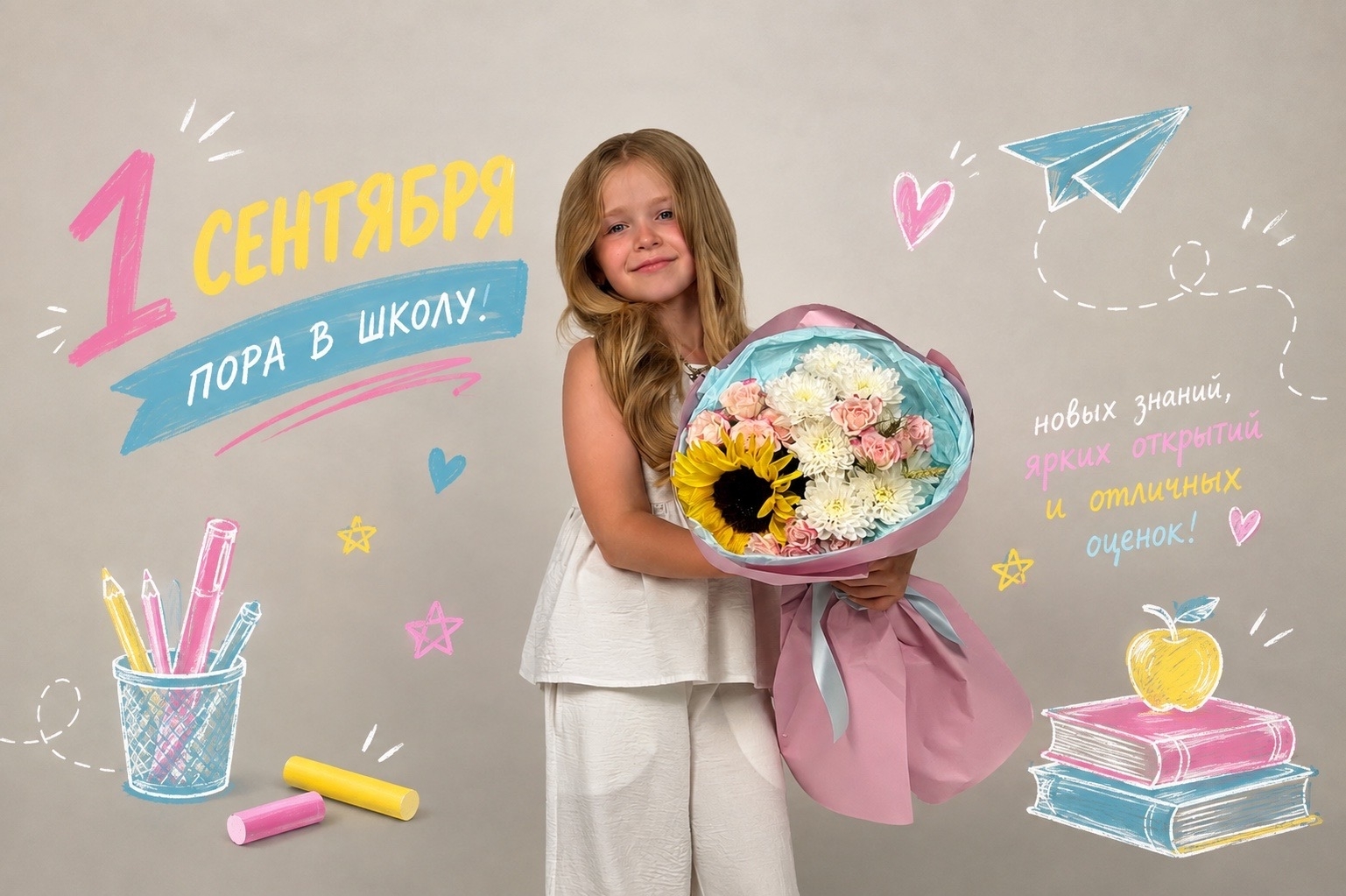1 сентября — пора в школу! Букет для учителя