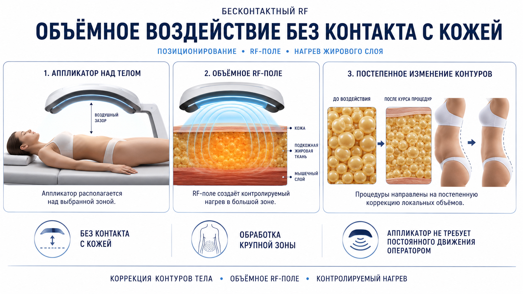 BTL Vanquish ME: бесконтактное RF-поле и нагрев подкожного жирового слоя