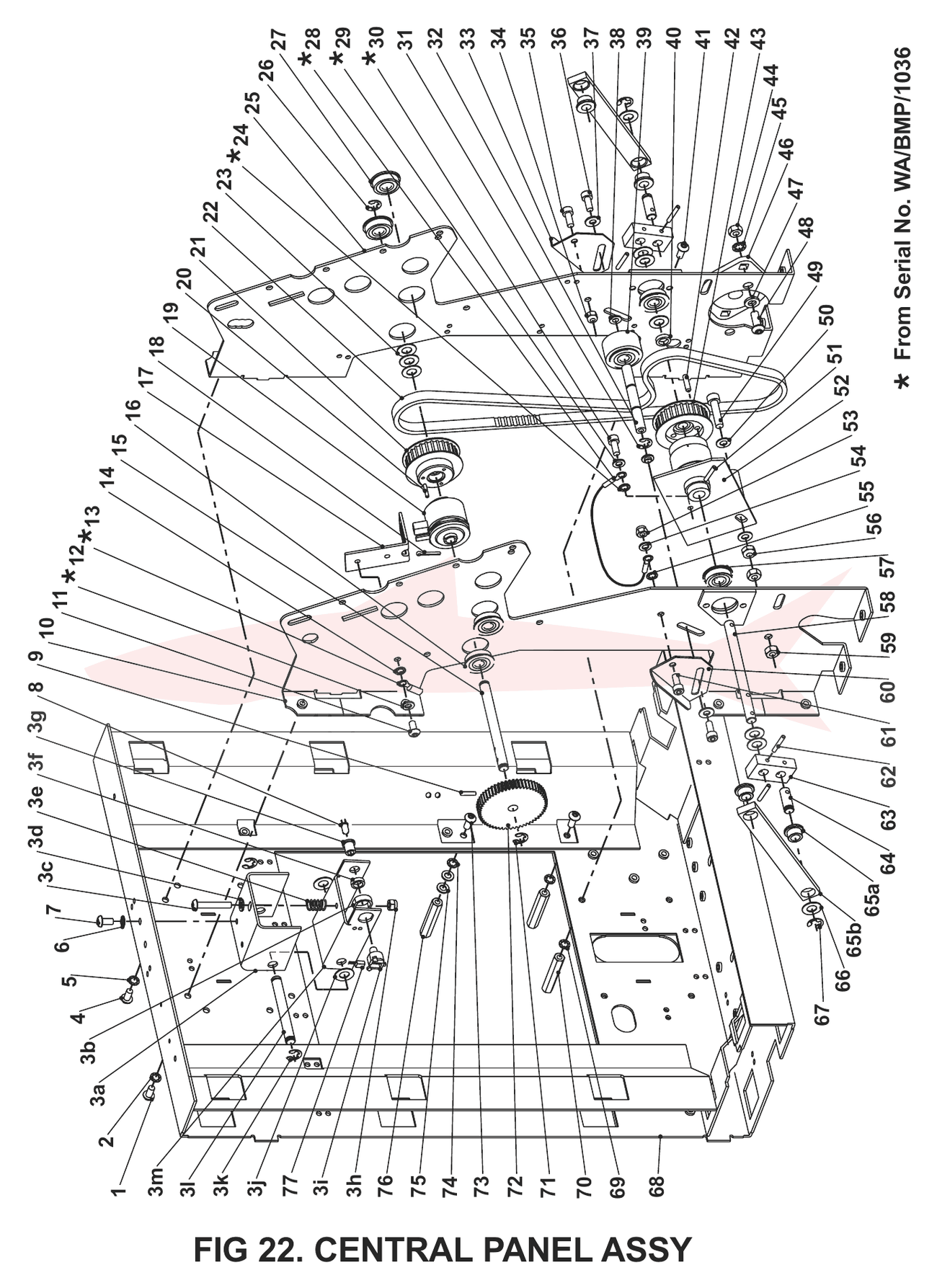 Morgana BookMaster Pro Fig 22 Central Panel Assembly — схема деталей