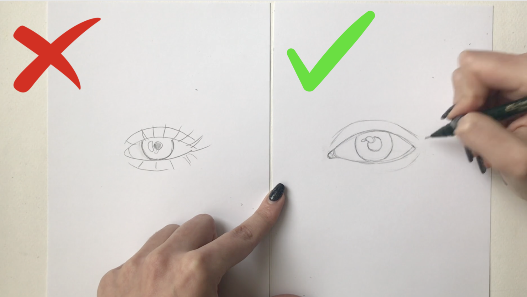 How to draw eyes with pencils.