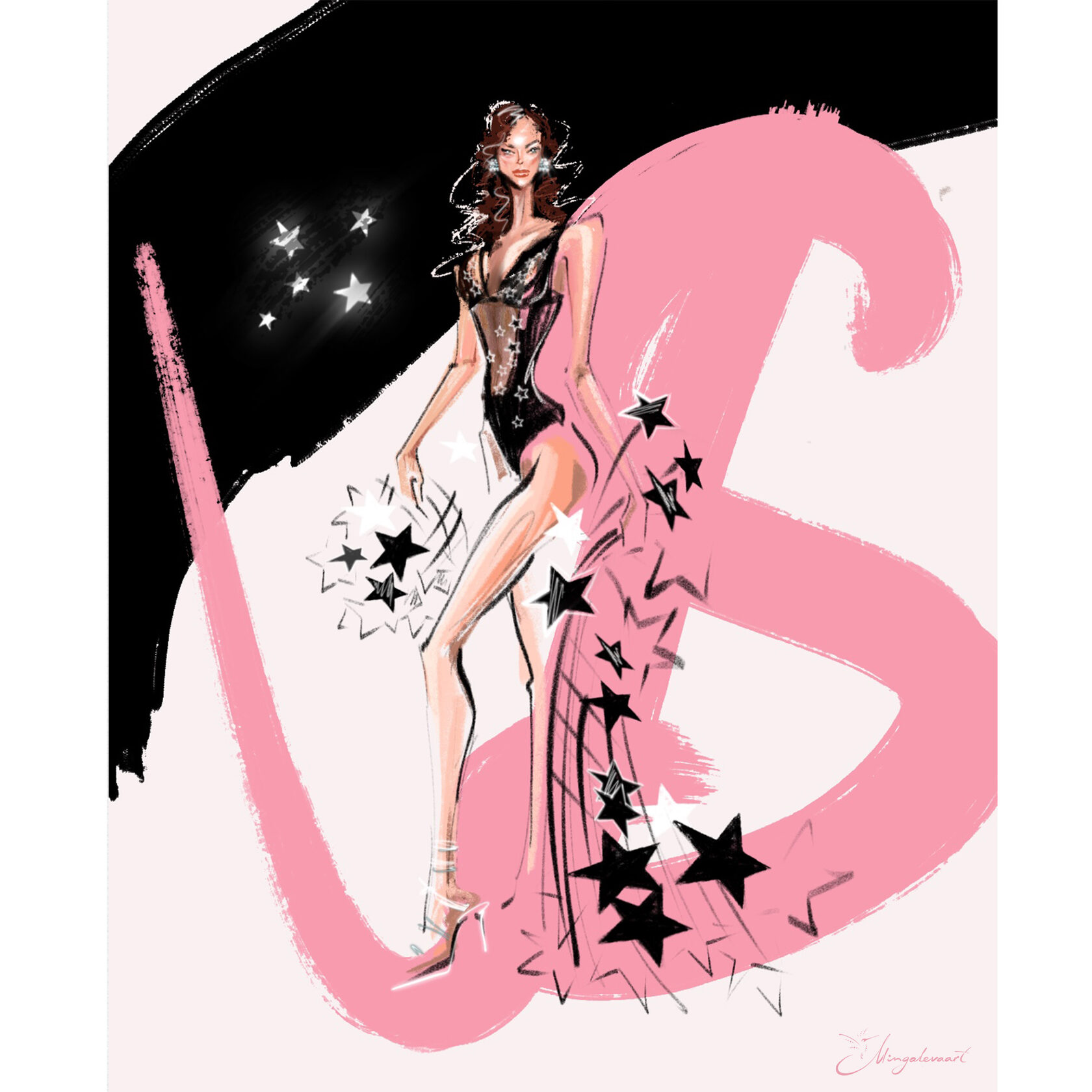  Фэшн-иллюстрация, Fashion-illustrator, mingalevaart, Анна Мингалёва