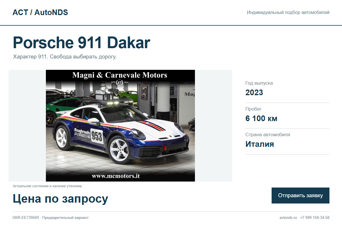Porsche 911 Dakar DKR-EE739500