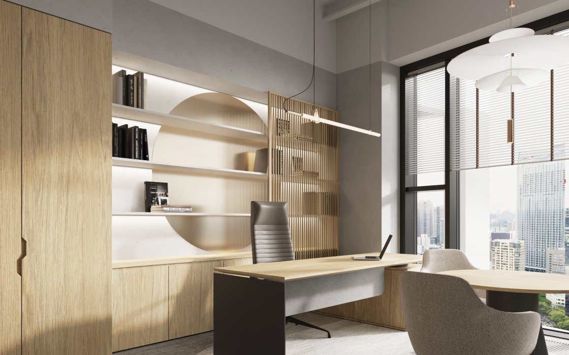 Отдельные кабинеты для руководителей с панорамным видом, оборудованные согласно современным стандартам