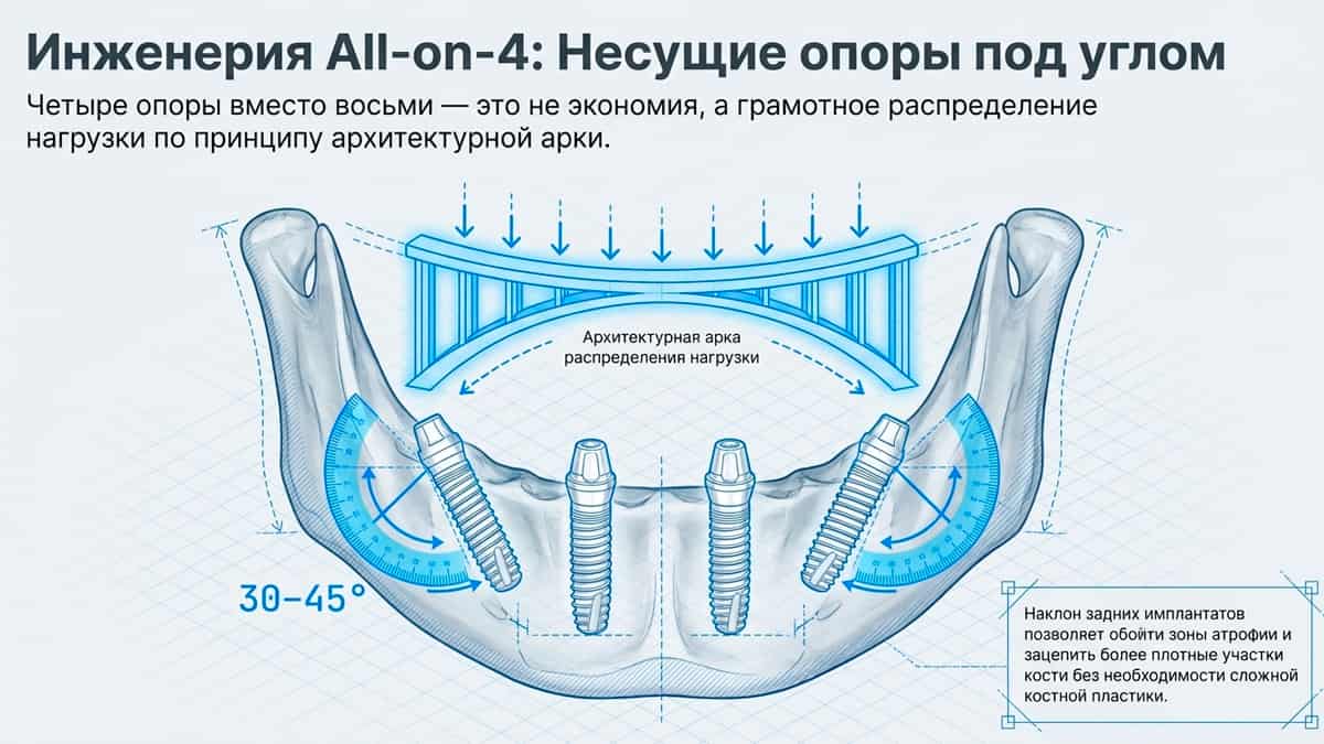 Как устанавливают All-on-4 процесс установки