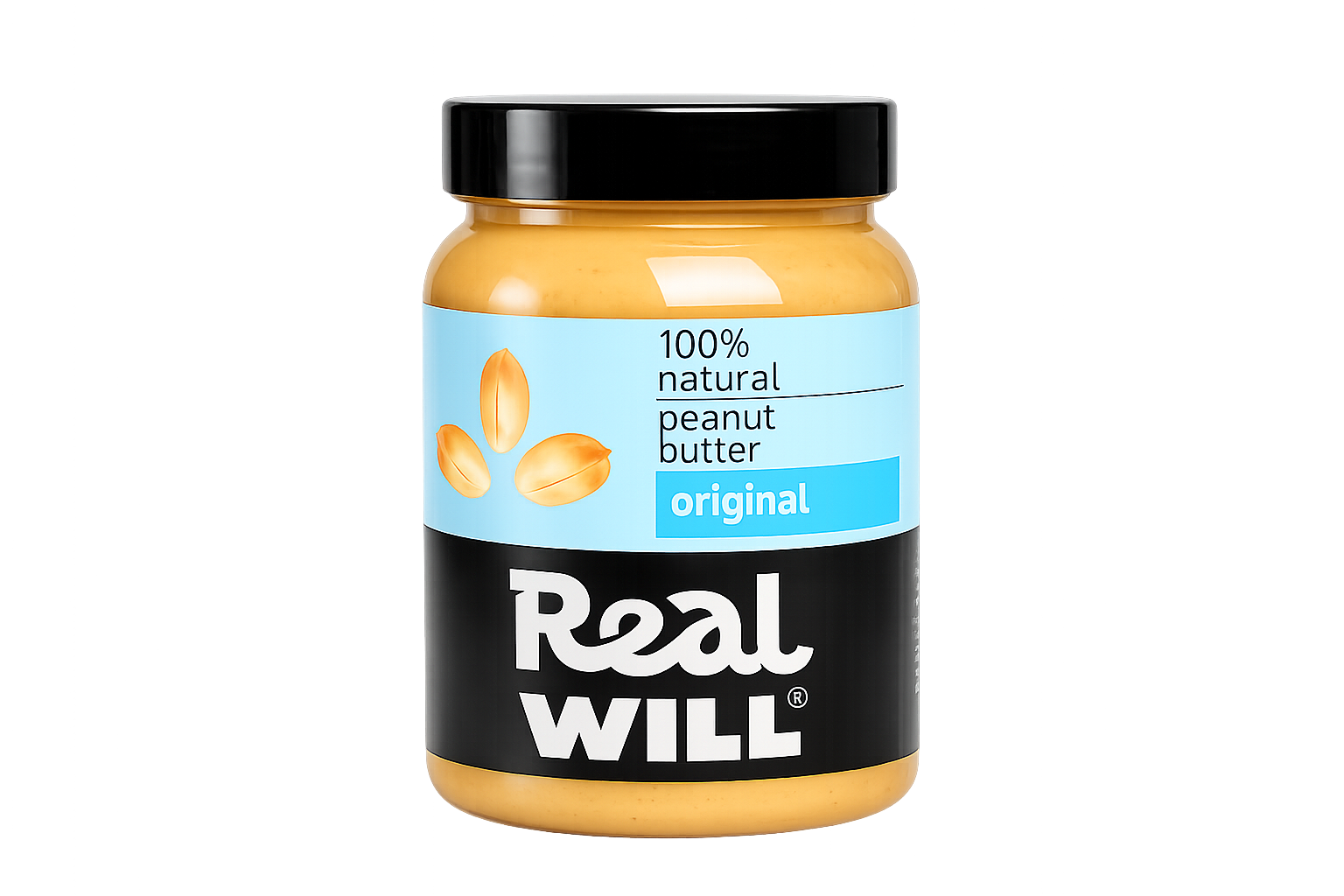 Банка натуральной арахисовой пасты Real Will Original